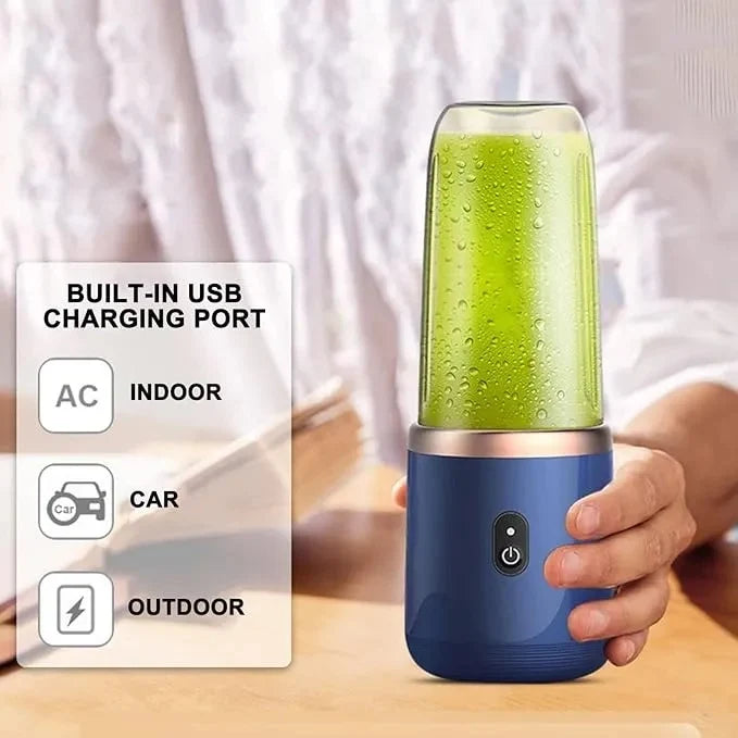 Blend Anywhere. Freshness Everywhere. 2-In-1 USB Rechargeable Portable Juicer Blender Your Personal Smoothie & Shake Maker for Home, Work, Gym & Travel