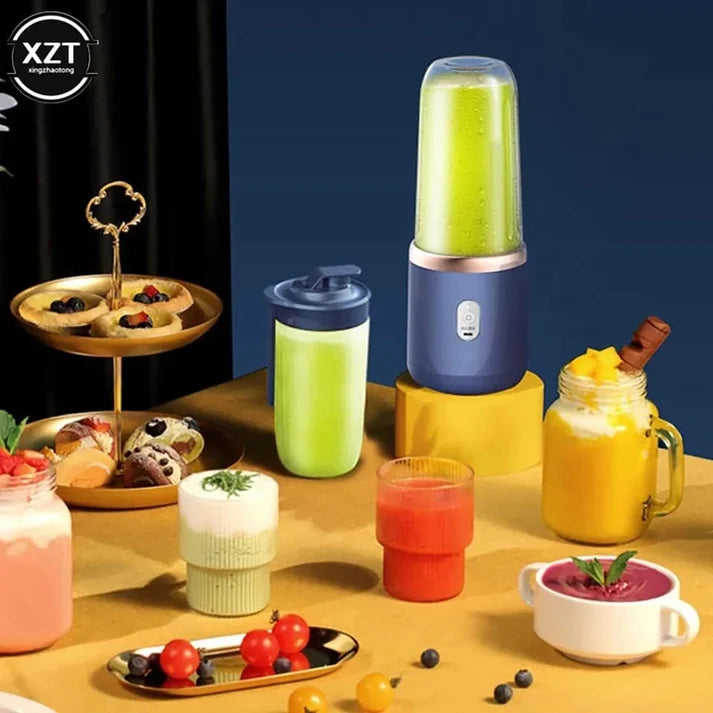 Blend Anywhere. Freshness Everywhere. 2-In-1 USB Rechargeable Portable Juicer Blender Your Personal Smoothie & Shake Maker for Home, Work, Gym & Travel