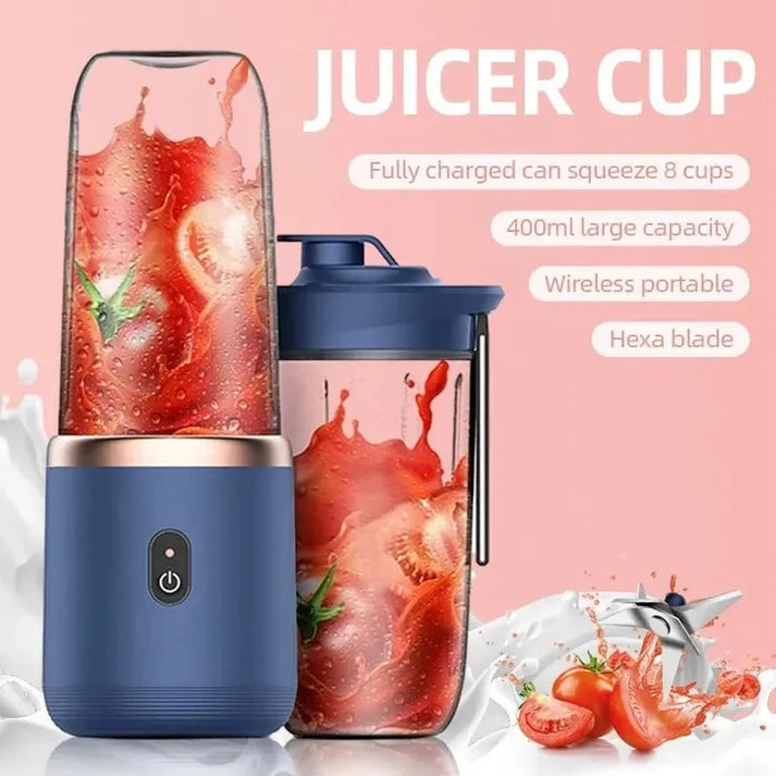 Blend Anywhere. Freshness Everywhere. 2-In-1 USB Rechargeable Portable Juicer Blender Your Personal Smoothie & Shake Maker for Home, Work, Gym & Travel