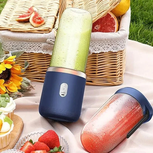 Blend Anywhere. Freshness Everywhere. 2-In-1 USB Rechargeable Portable Juicer Blender Your Personal Smoothie & Shake Maker for Home, Work, Gym & Travel