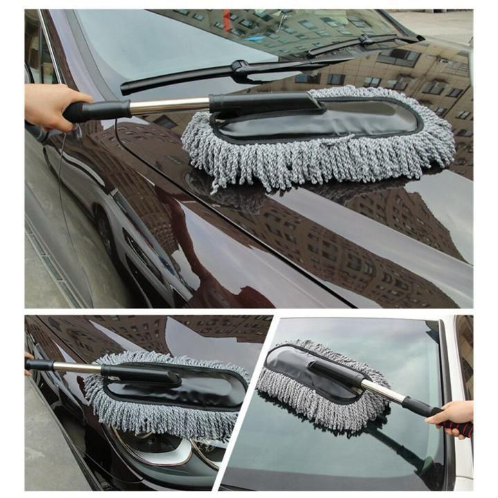 Telescopic Microfiber Car Duster With Long Handle - Automotive Accessory Designed For Dust Removal And Daily Vehicle Maintenance Routine