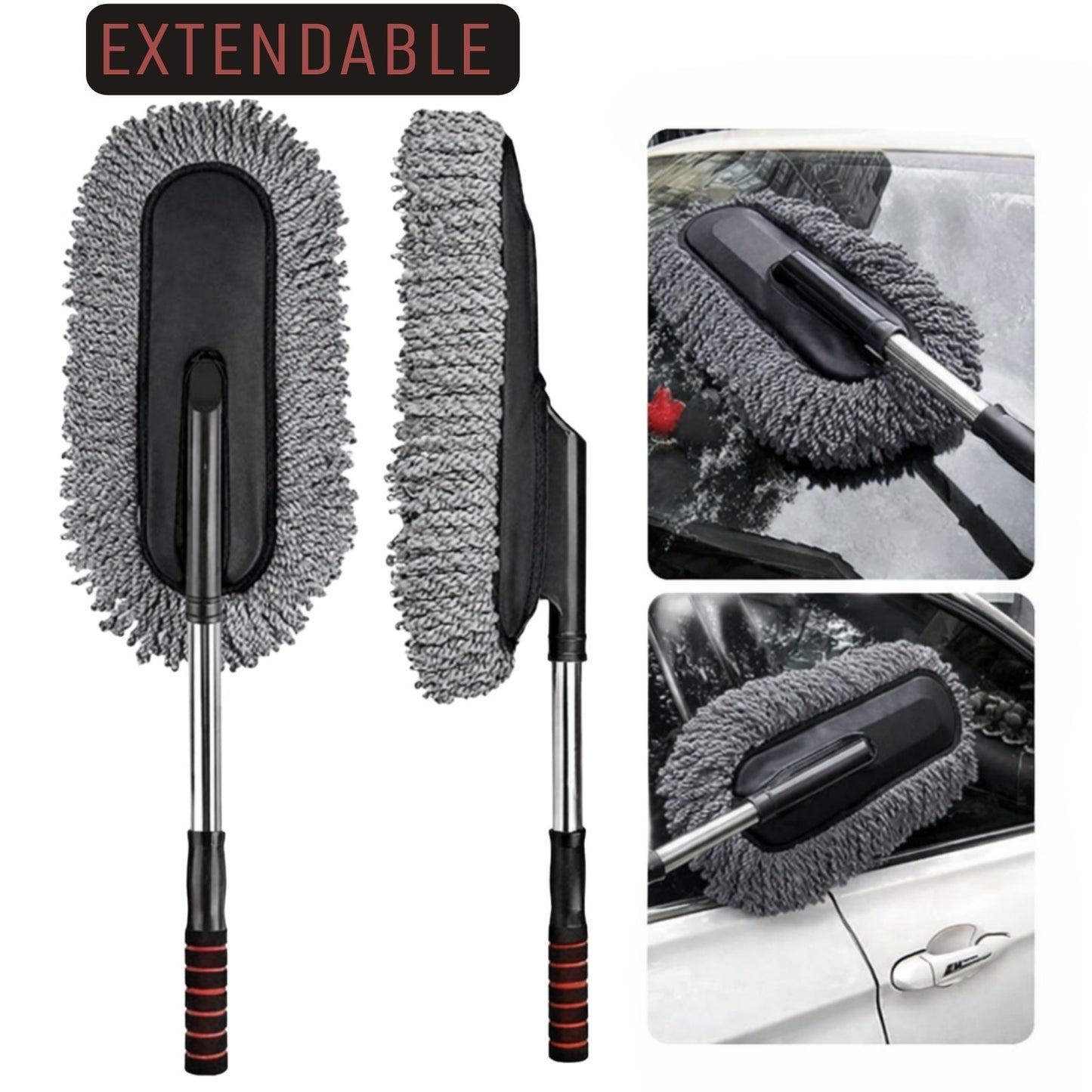 Telescopic Microfiber Car Duster With Long Handle - Automotive Accessory Designed For Dust Removal And Daily Vehicle Maintenance Routine