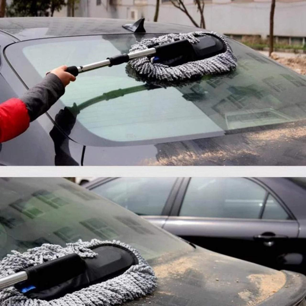 Telescopic Microfiber Car Duster With Long Handle - Automotive Accessory Designed For Dust Removal And Daily Vehicle Maintenance Routine